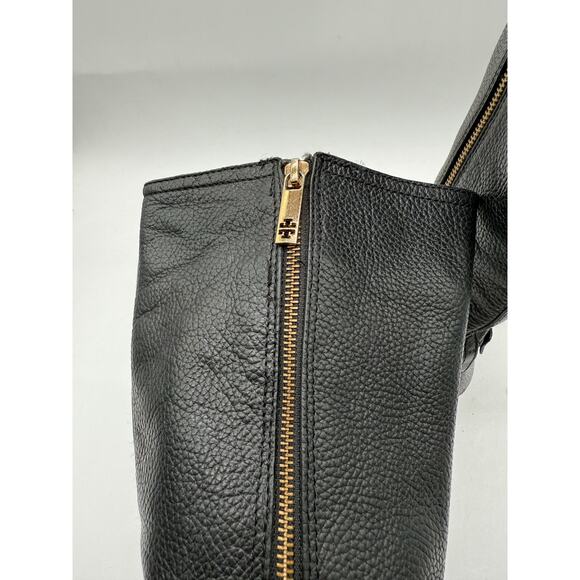 Tory Burch Elina Tall Black Textured Pebbled Leather Riding Boots Women's 7.5 - Picture 6 of 10